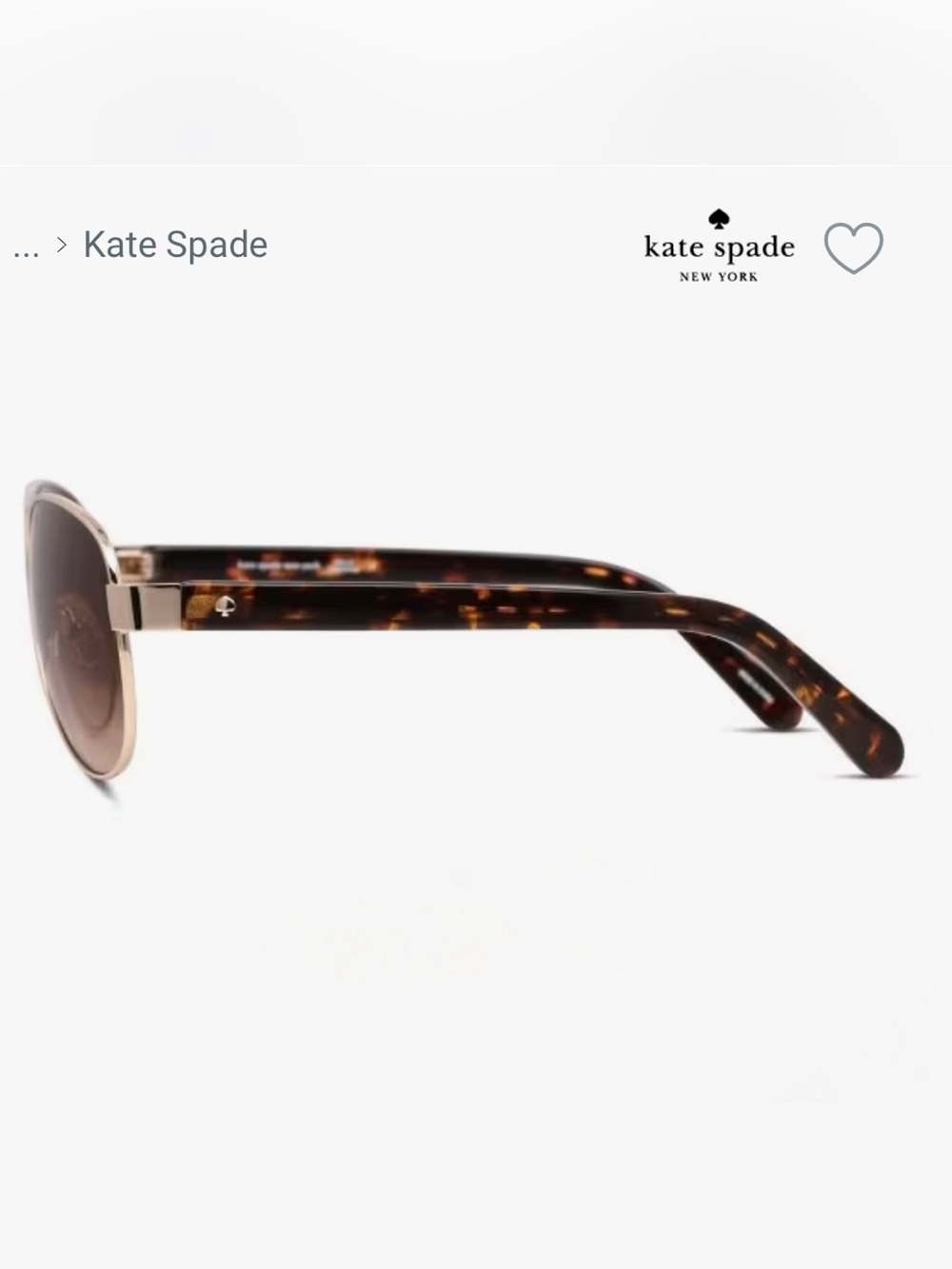 Kate Spade Dalia 2 Gold Aviator Polarized Sunglasses w/ Gradient Brown Lenses - Picture 4 of 11